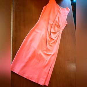 Kenneth Cole sleeveless sheath dress with exposed zipper and contrasting detail